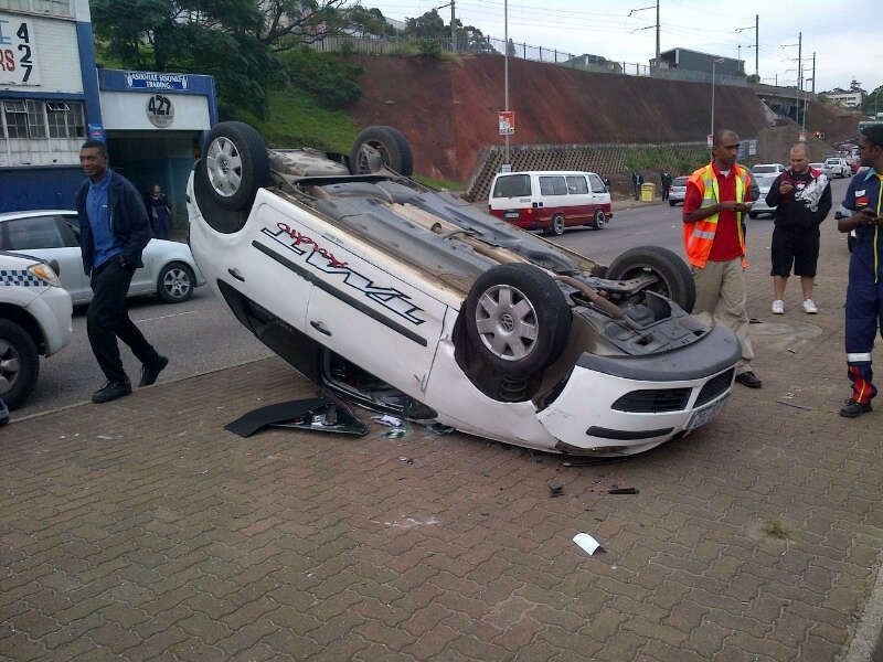 overturned vehicle