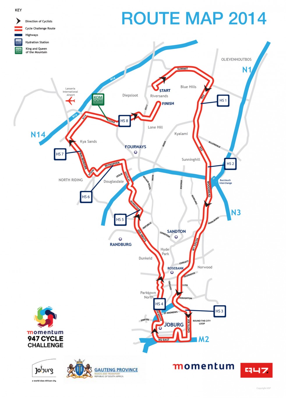 TomTom provide route maps for the Momentum 94.7 Cycle Challenge