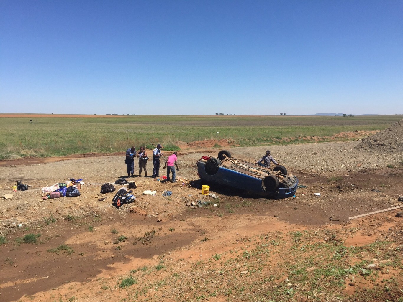 Five persons including three children injured in vehicle rollover after alleged tyre blow-out