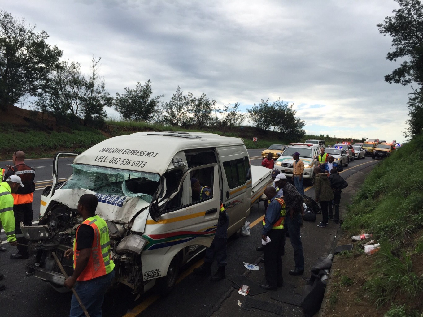 Photos from scene of rear-end collision as taxi crashed into truck on ...