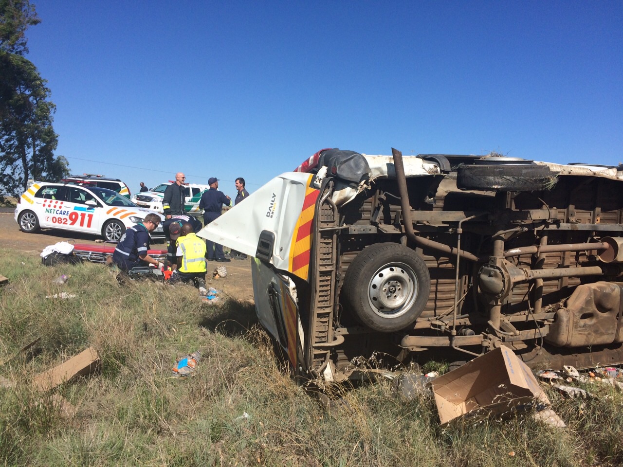 Bloemfontein delivery vehicle rollover leaves two injured