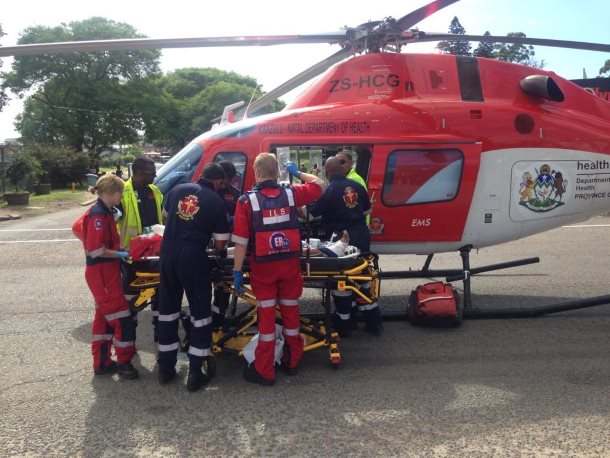 Man airlifted after knocked over by taxi