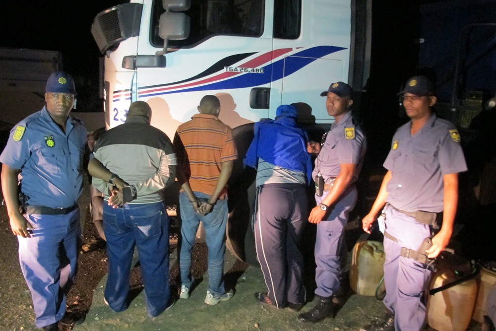 Truck drivers arrested with more than 200 liters of suspected stolen diesel