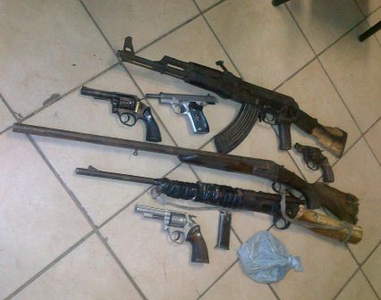 Illegal firearms seized during crime prevention team at Msinga area
