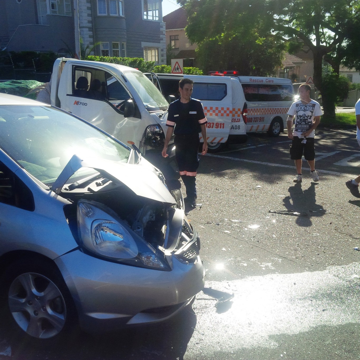 Jaws of life used to free truck driver next to Ladybrand