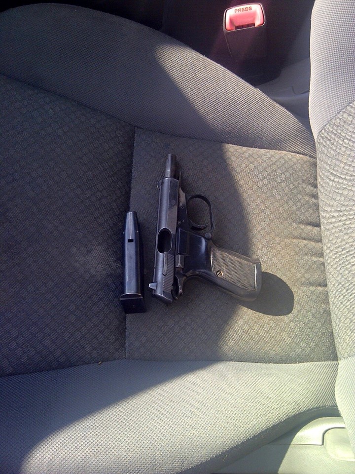 Arrest made and illegal firearm recovered when vehicle from which beer bottle was thrown is stopped