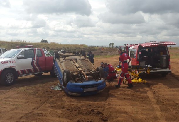 One injured when car rolled