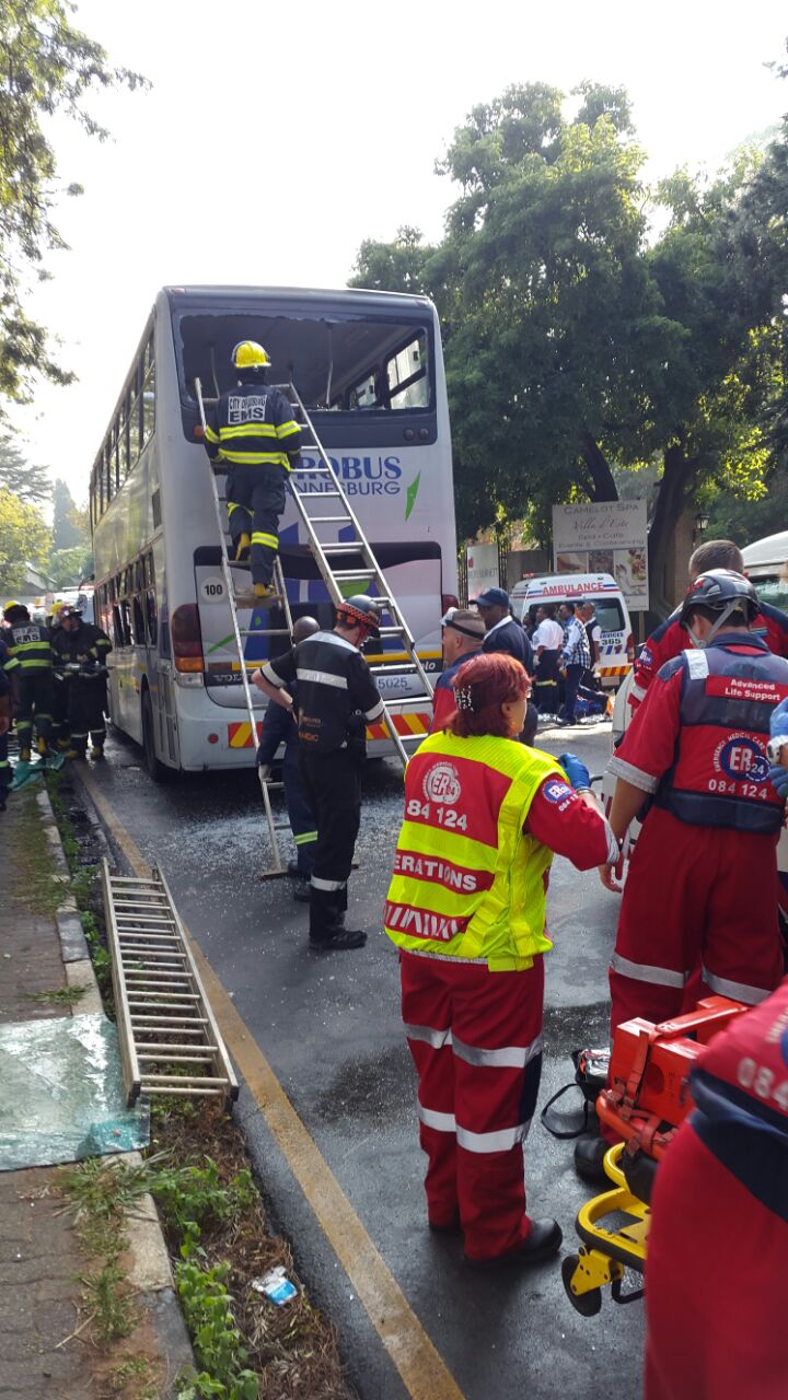 One killed and 41 injured in bus collision on Jan Smuts Avenue in Saxonwold