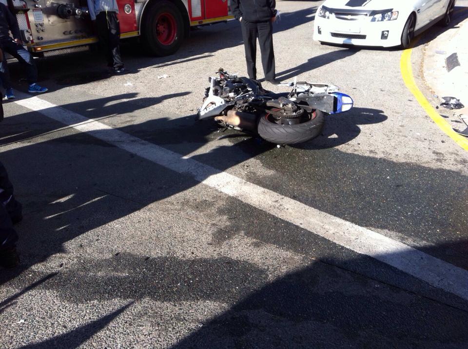 Motorbike collision on Jan Smuts Avenue