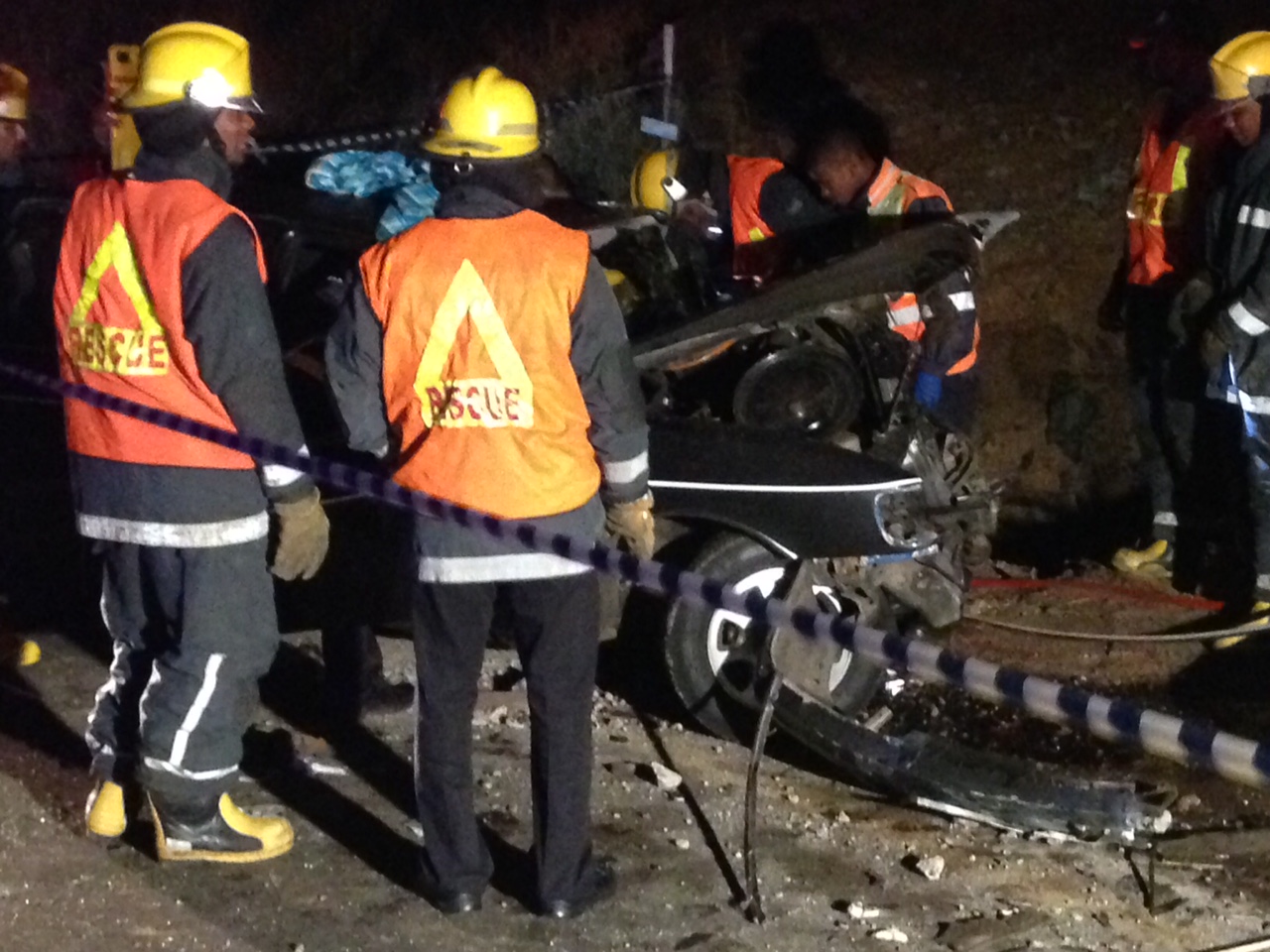 Jaws of life needed to cut men free from wreckage