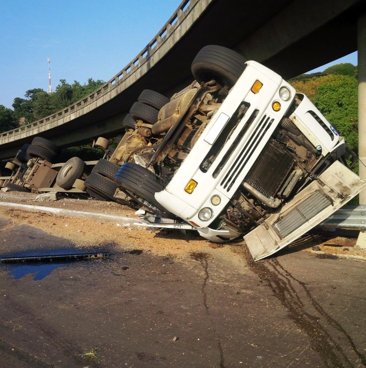 Truck driver and pedestrian hurt in collision