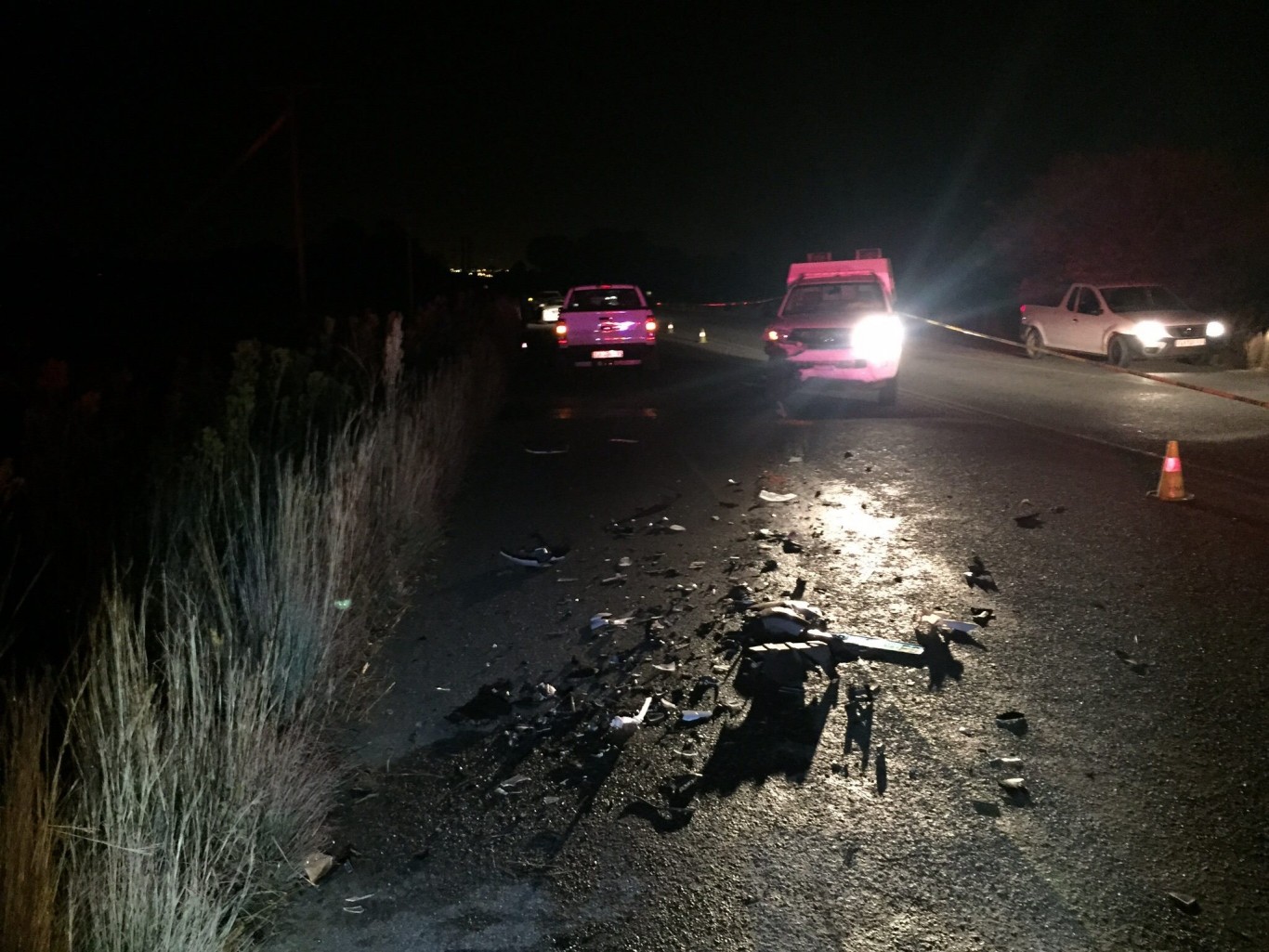 Pedestrian vehicle crash on the R64 about 10km outside Bloemfontein