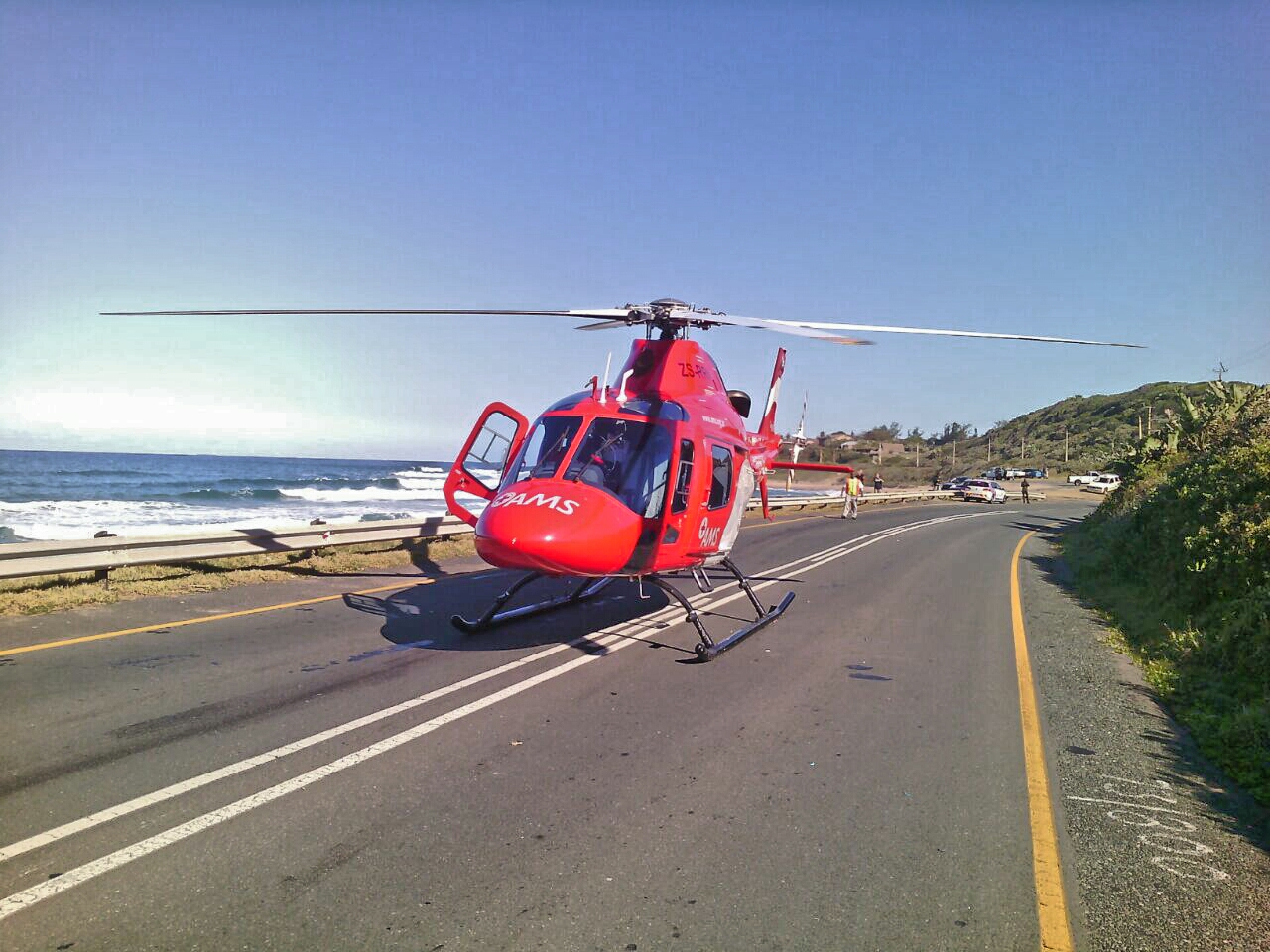 Road crash victim airlifted from crash at Umkomaas