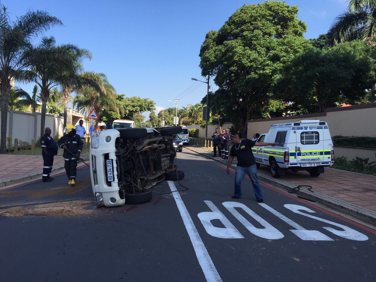 One injured in vehicle rollover on Chartwell Drive in Umhlanga Rocks