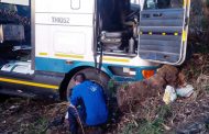 Out of control trucks hits pedestrian and pins him under the wheel