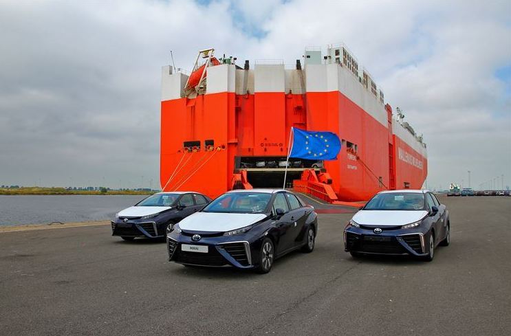 First shipment of Toyota Mirai fuel cell vehicles arrive in the UK