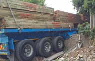 Disaster narrowly avoided after truck crashes down embankment in Port Shepstone