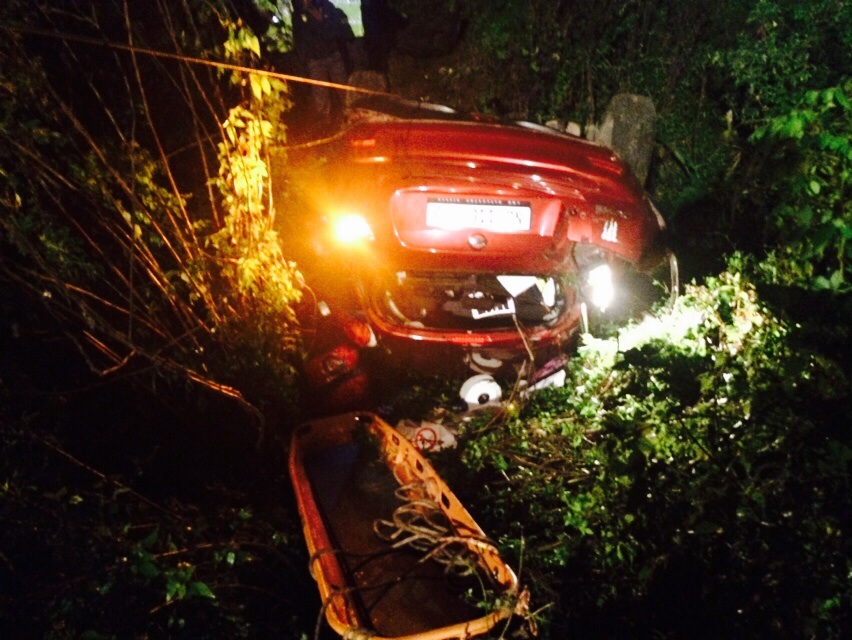 Vehicle plunges 30 metres down embankment