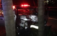 Female driver injured as car smashes into palm trees on Umhlanga Rocks Drive