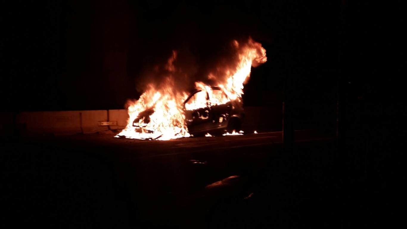 Fire destroys car on M4 in Umhlanga Rocks