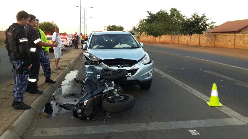 Biker injured in collision at intersection