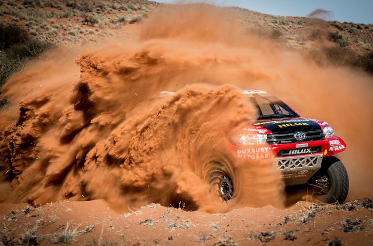 Three official Toyota Hilux race vehicles shipped to South America