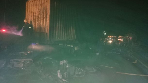 Three trucks crash near Tugela toll Plaza resulting in fire