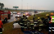 Two injured in vehicle rollover on the R21 North past Olifantsfontein, in Tembisa