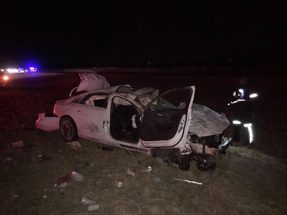 Driver and pedestrian killed in collision at night on the N14 highway