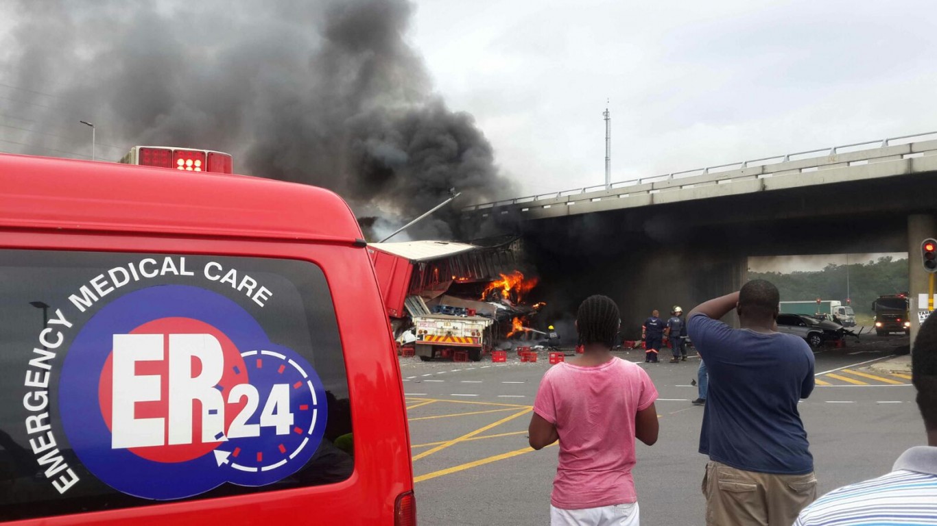 Paramedics find body of a man inside truck after collision on M7 in Durban