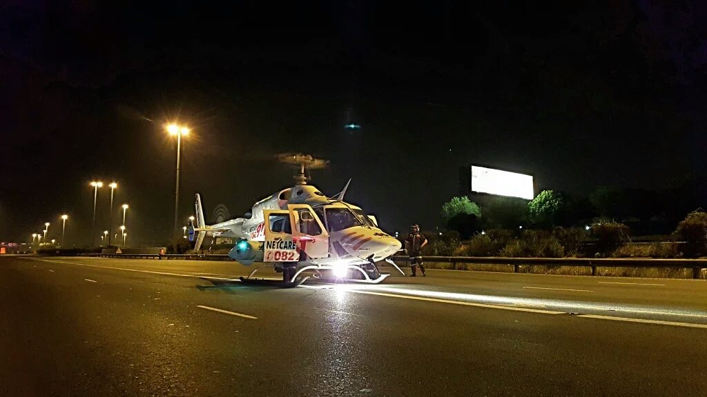 Fatal collision on the N1 North before the Buccleuch Interchange, north of Johannesburg