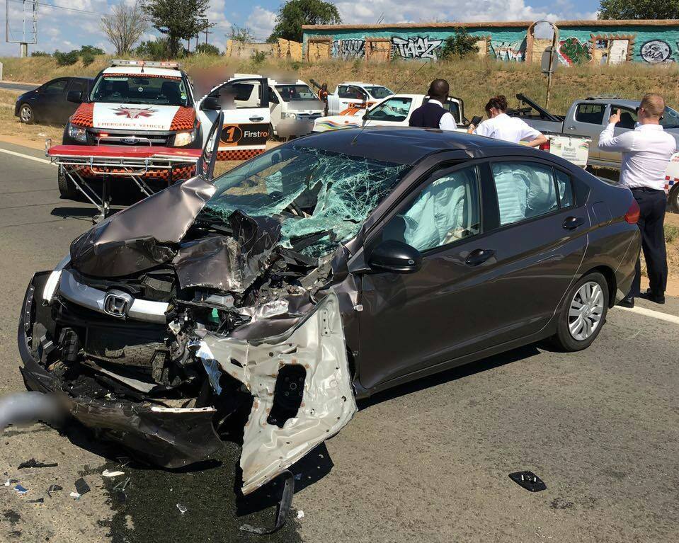 Car rear-ends truck outside Lanseria airport