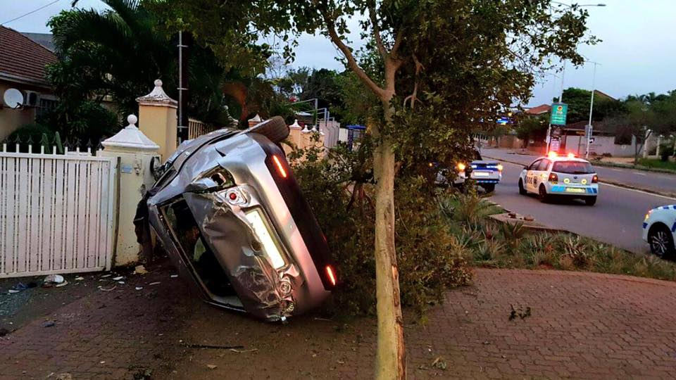 Vehicle rollover at the intersection of Broadway and Hoylake Drive