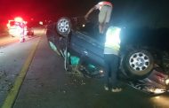 Men lucky to escape serious injury after vehicle overturns