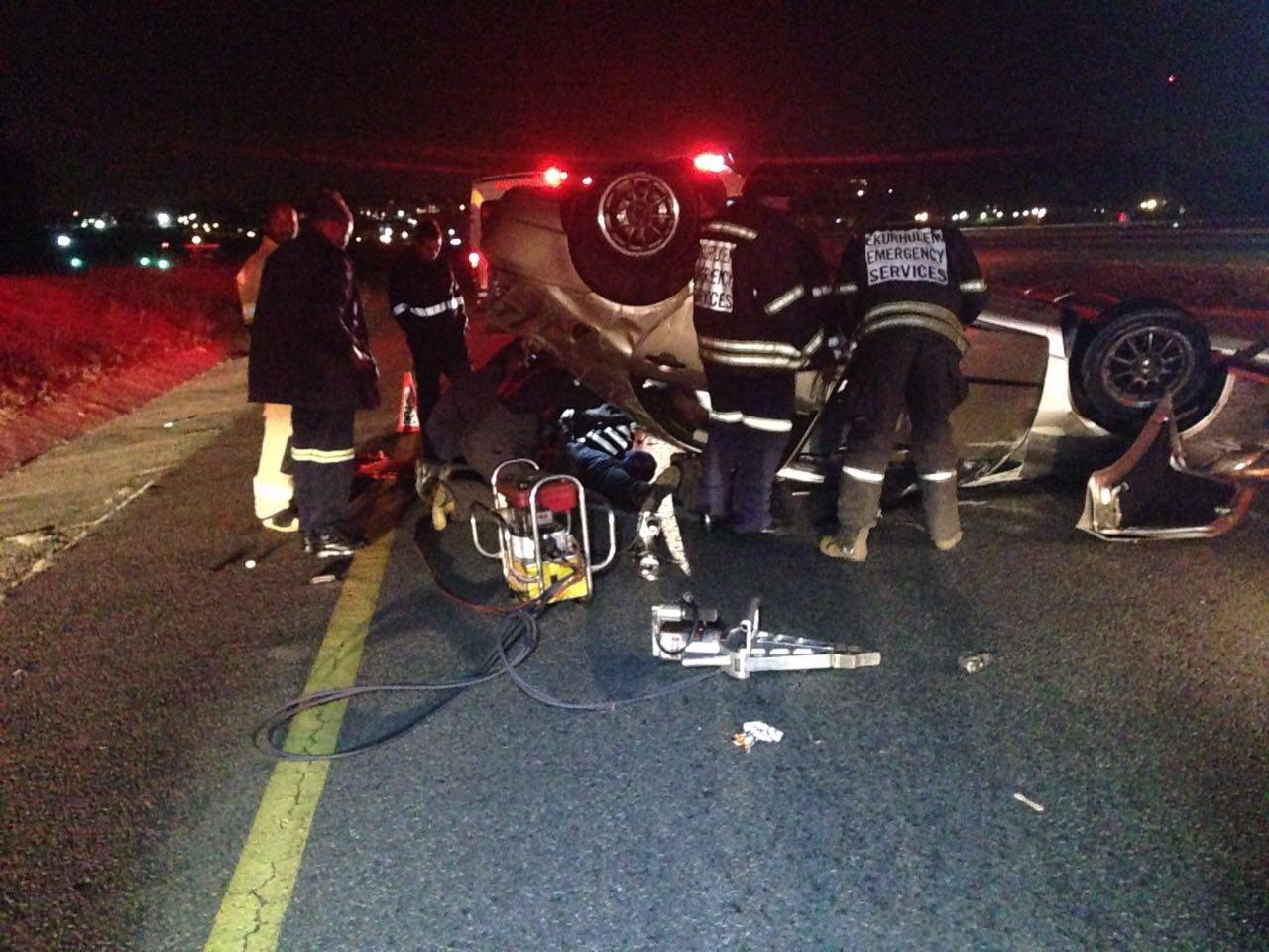 Driver entrapped in collision in Alberton