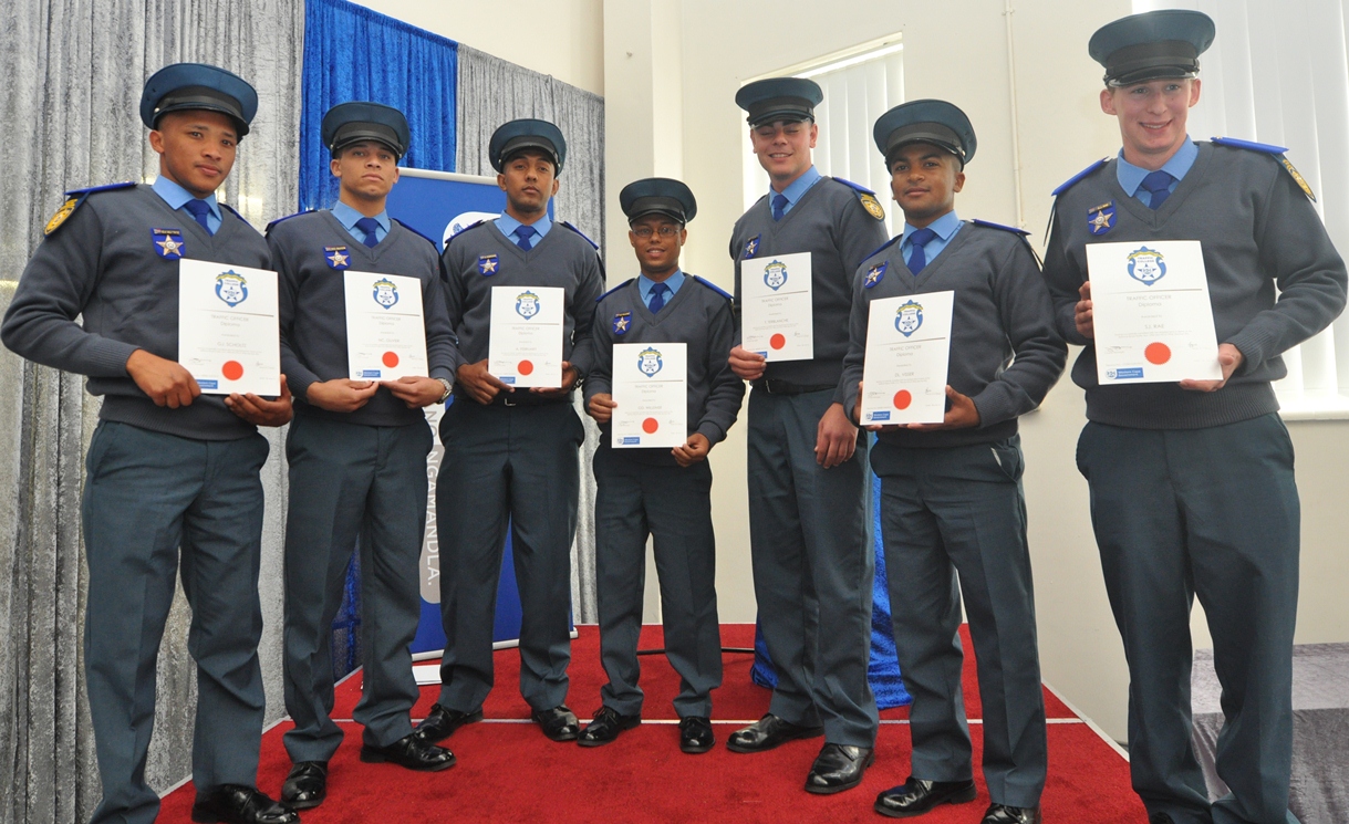 The new recruits of Caledon Traffic Centre: From left: Glenico Scholtz, Nicholas Olivier, Ashiq February, Gershwin Willemse, Devarno Visser, Tiaan Terblanche and Stuart John Rue.