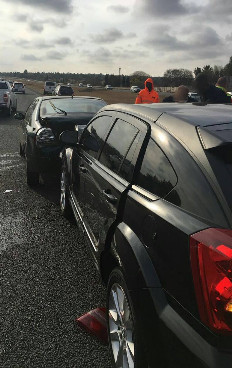 Collision on the N14 East just after the R55 offramp in Centurion.