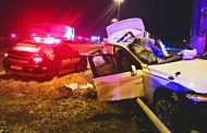 High speed crash into pole in the Brakfontein Interchange, Pretoria.