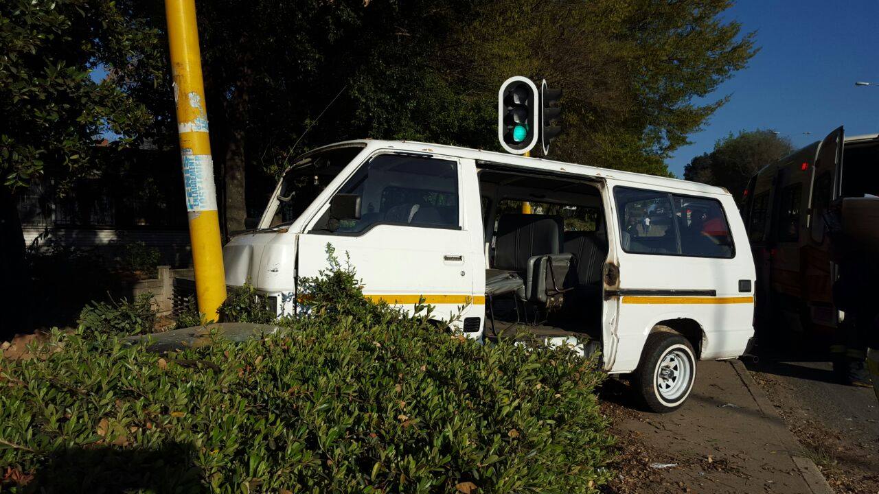 Taxi crash on the corner of Grayston Drive and Helen Street, in Central Sandton.