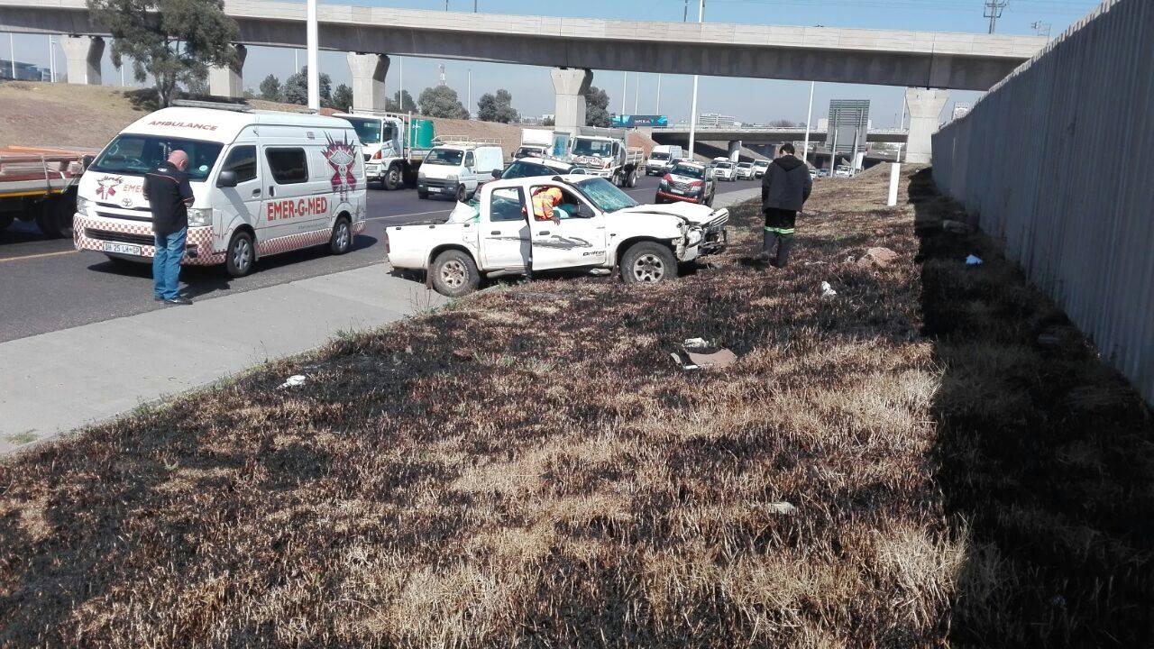 Collision on the R21 by OR Tambo International Airport in Kempton Park.