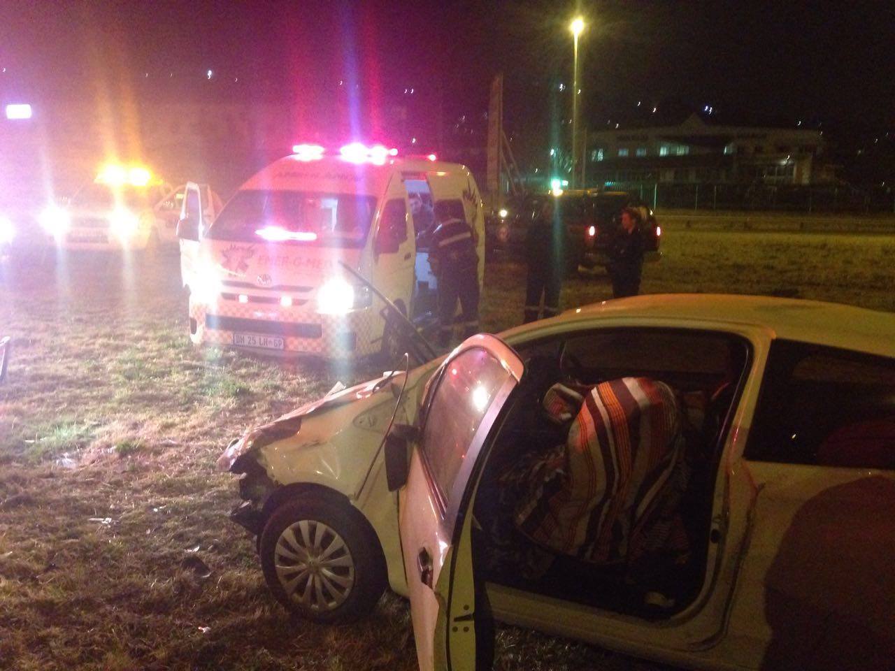 Serious collision after tyre failure on the N12 West by the Edenvale offramp.