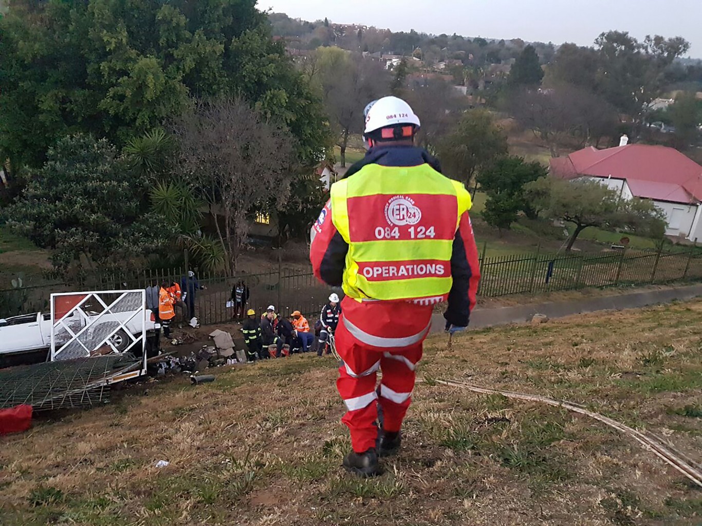 Two injured as vehicle crash down N1 embankment