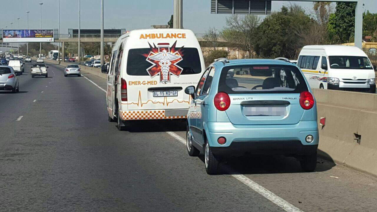 Lady transported to hospital after suffering medical event on M1 freeway