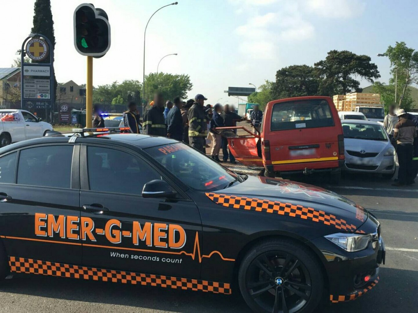 Taxi collision at intersection of Webber and Osborn, Germiston.