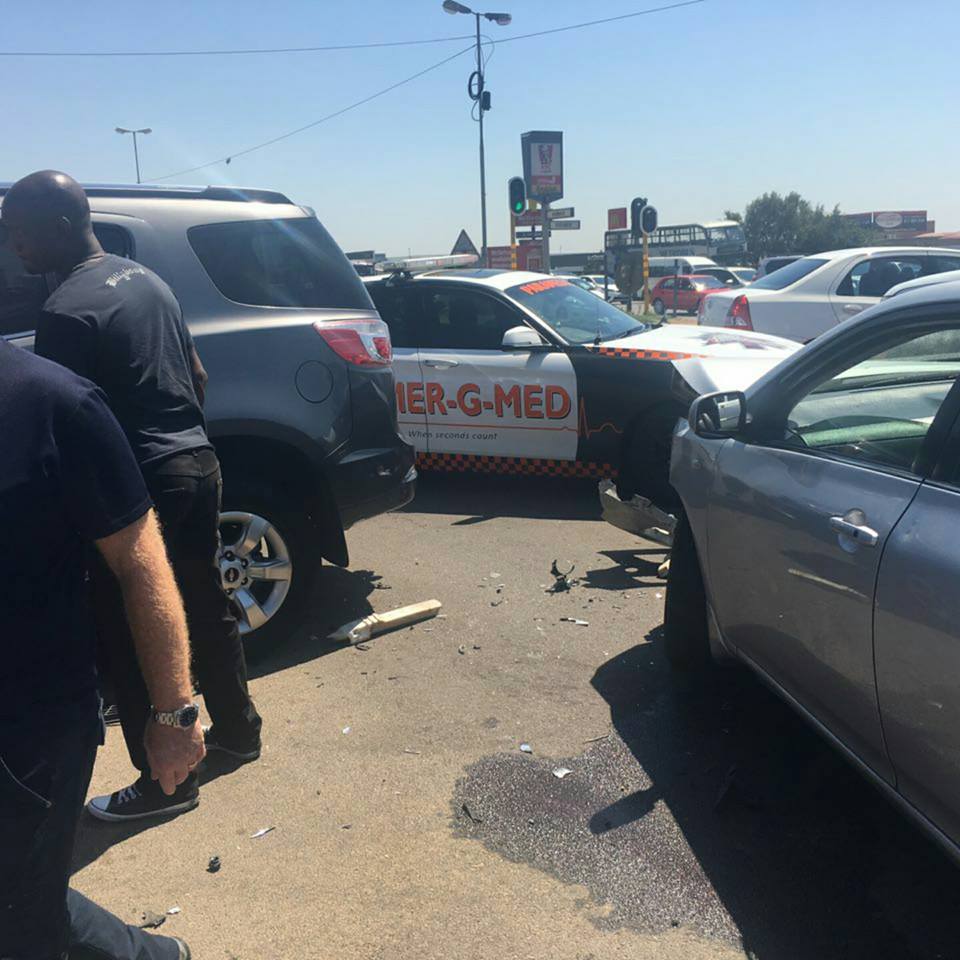 One seriously injured in collision on Woodmead and Woodlands in Woodmead.