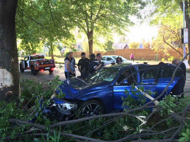 Car collides with tree - Bedfordview, Johannesburg