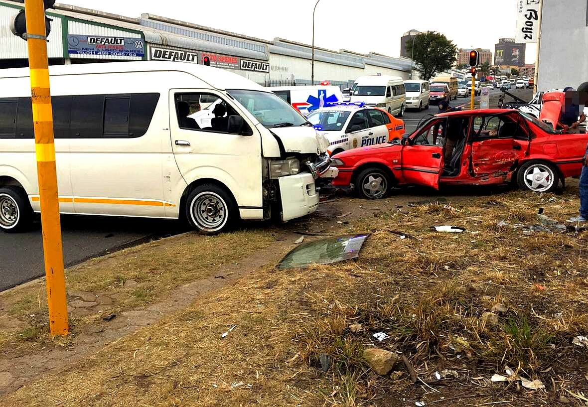 Three injured in collision on John and Warp Streets in Booysens