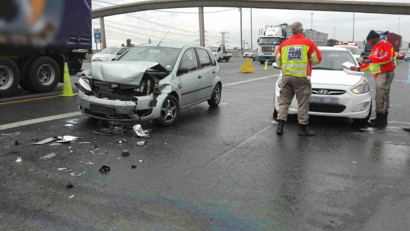 Rear-end collision on the N3 South in the Geldenhuys Interchange, east of Johannesburg.