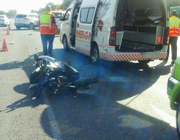 Biker seriously injured after crash with car, Centurion