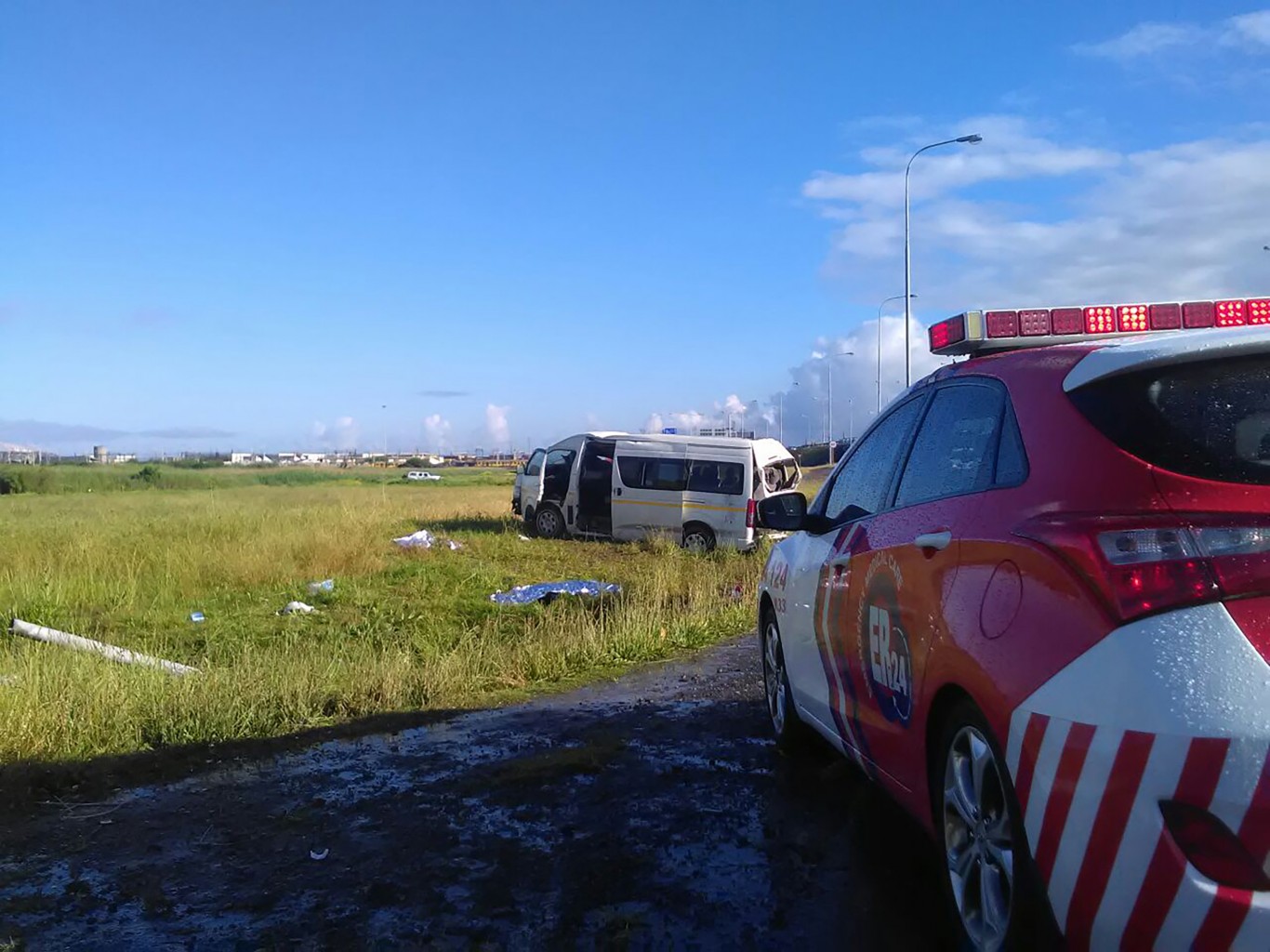 One killed, thirteen injured in M5 taxi crash